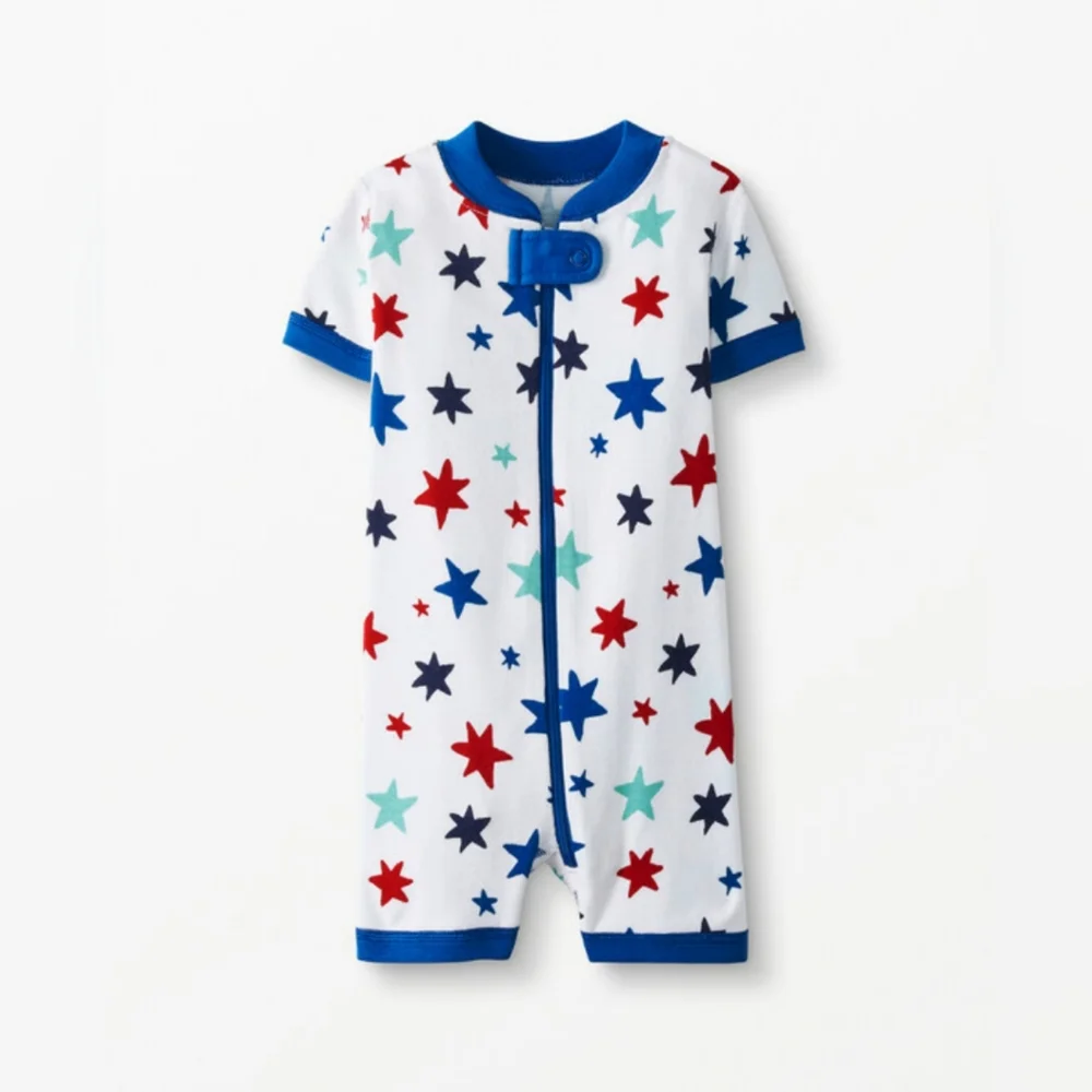 Hanna Andersson 80 / 18-24m Summer Stars Baby Zip Sleeper in Organic Cotton